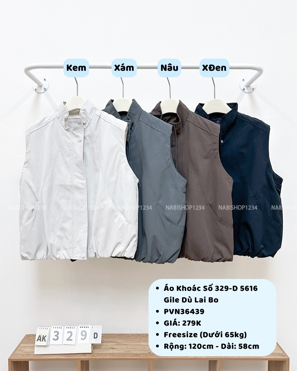 Áo Khoác Số 329-D 5616 Gile Dù Lai Bo