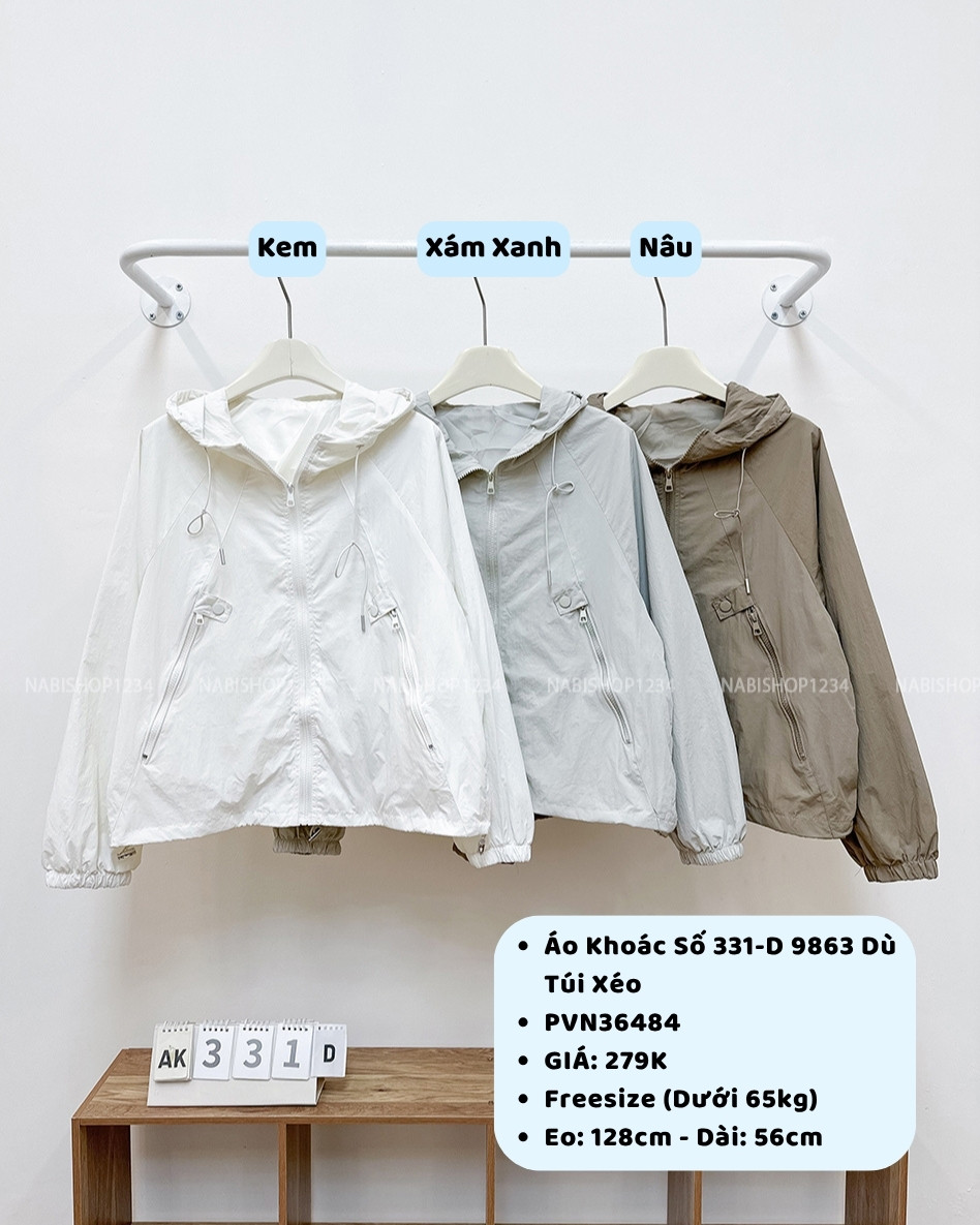 Áo Khoác Số 331-D 9863 Dù Túi Xéo