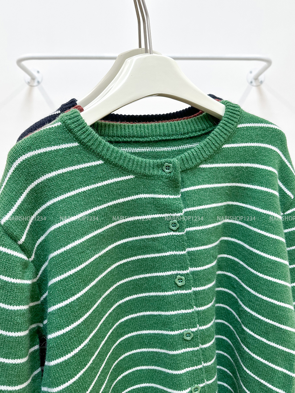 Áo Khoác Số 334-D Cardigan Kẻ Khuy Hoa