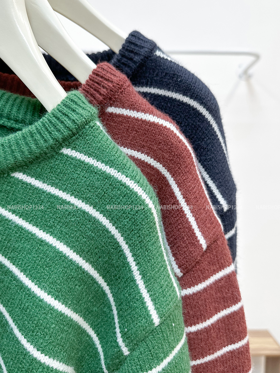 Áo Khoác Số 334-D Cardigan Kẻ Khuy Hoa