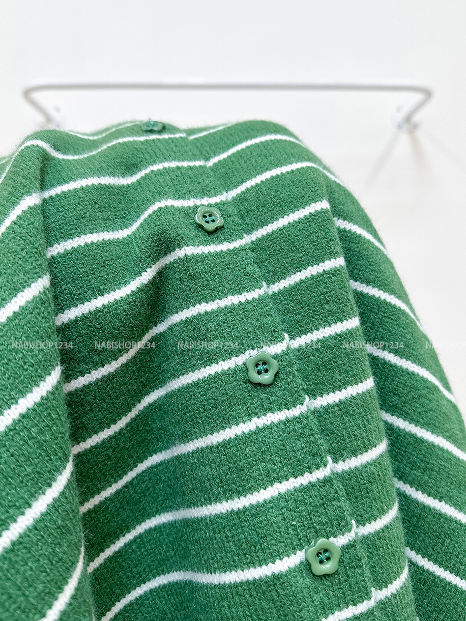 Áo Khoác Số 334-D Cardigan Kẻ Khuy Hoa