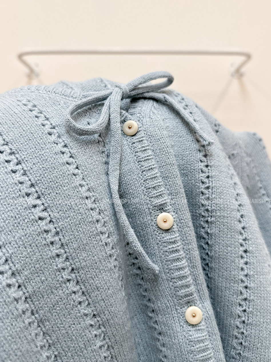 Áo Khoác Số 335-D Cardigan Cổ Nơ