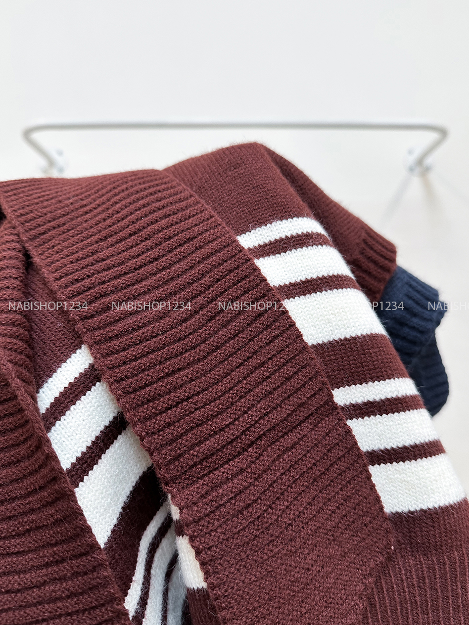 Áo Khoác Số 340-A Gile Kẻ Liền Khăn