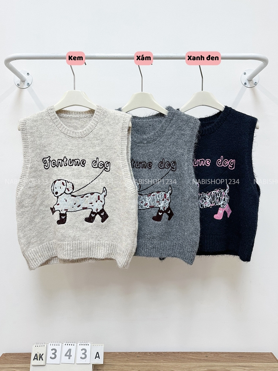 Áo Khoác Số 343-A Gile Thêu Cún