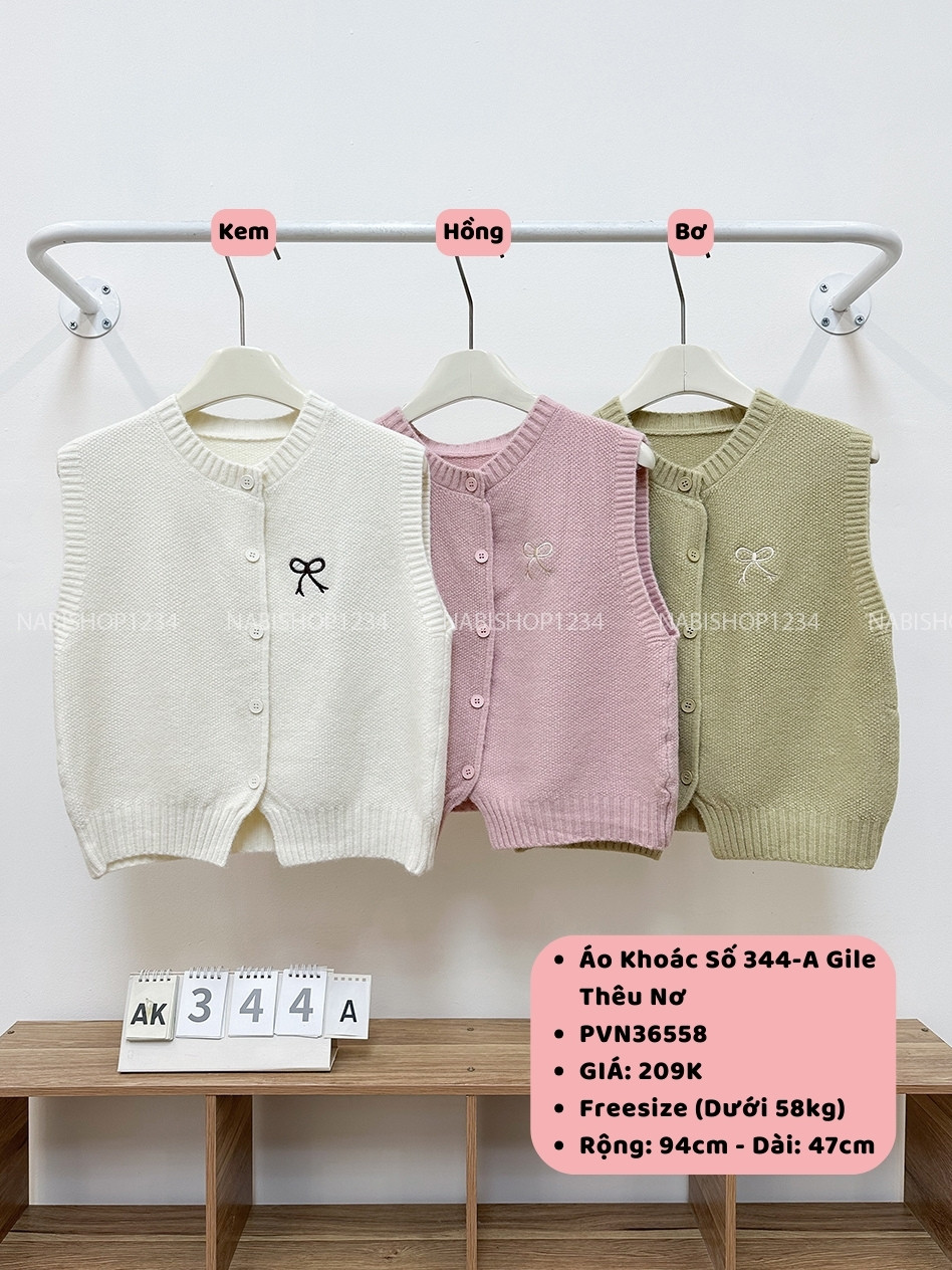 Áo Khoác Số 344-A Gile Thêu Nơ