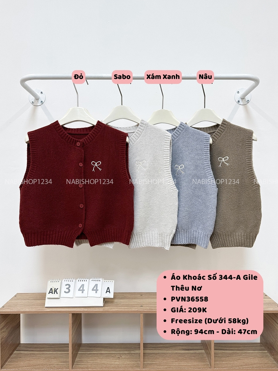 Áo Khoác Số 344-A Gile Thêu Nơ