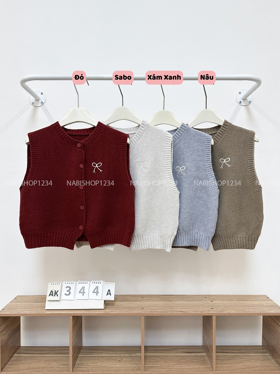 Áo Khoác Số 344-A Gile Thêu Nơ