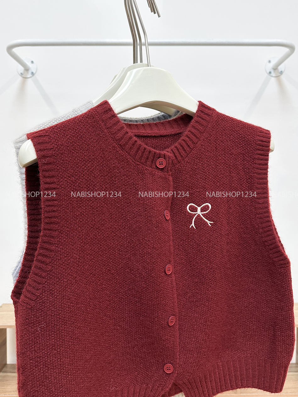 Áo Khoác Số 344-A Gile Thêu Nơ