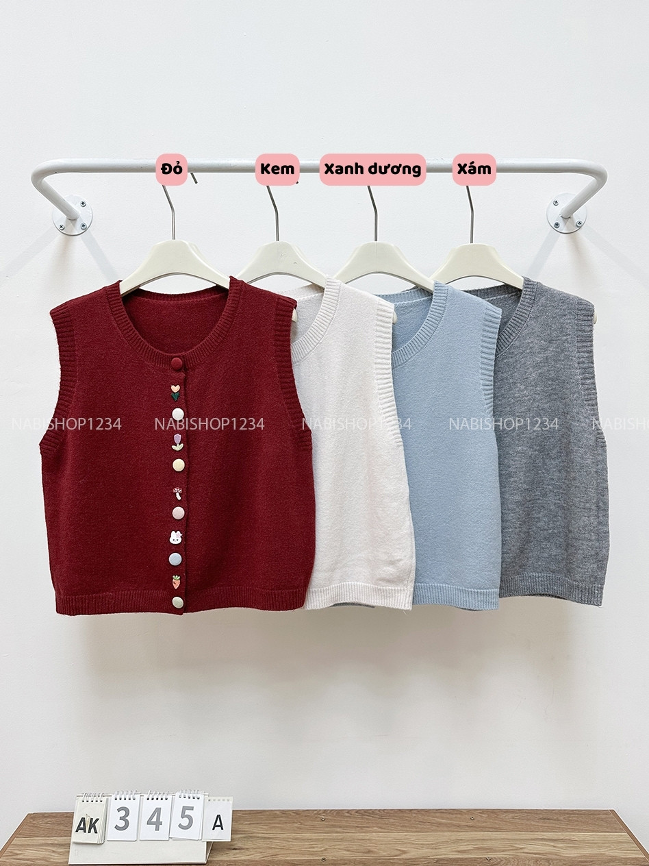 Áo Khoác Số 345-A Gile Khuy Màu