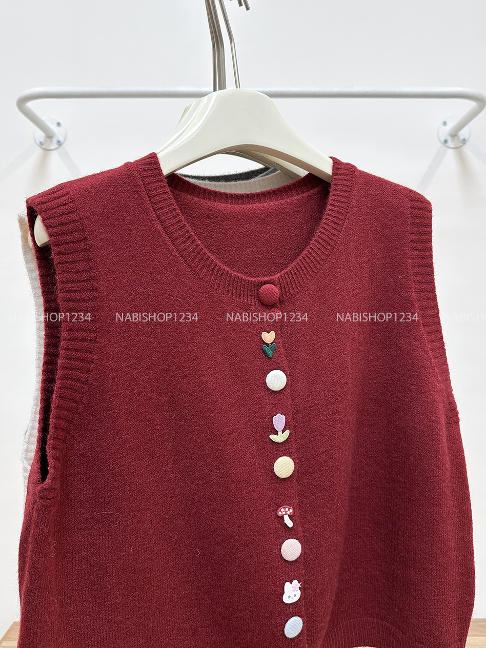 Áo Khoác Số 345-A Gile Khuy Màu