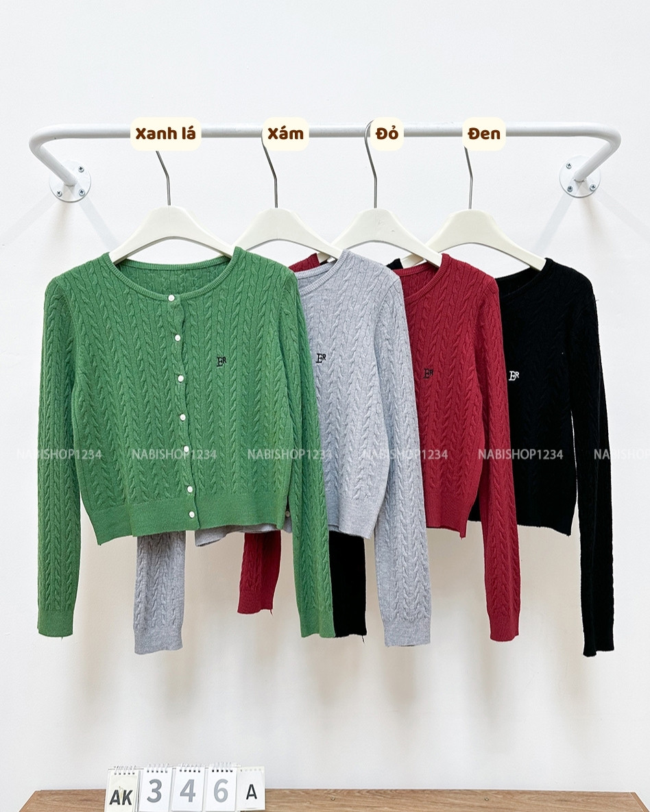 Áo Khoác Số 346-A Cardigan Lửng Thêu ER