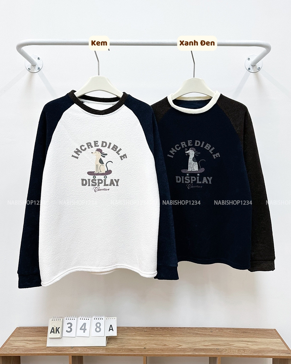 Áo Khoác Số 348-A Sweater Raglan Cún