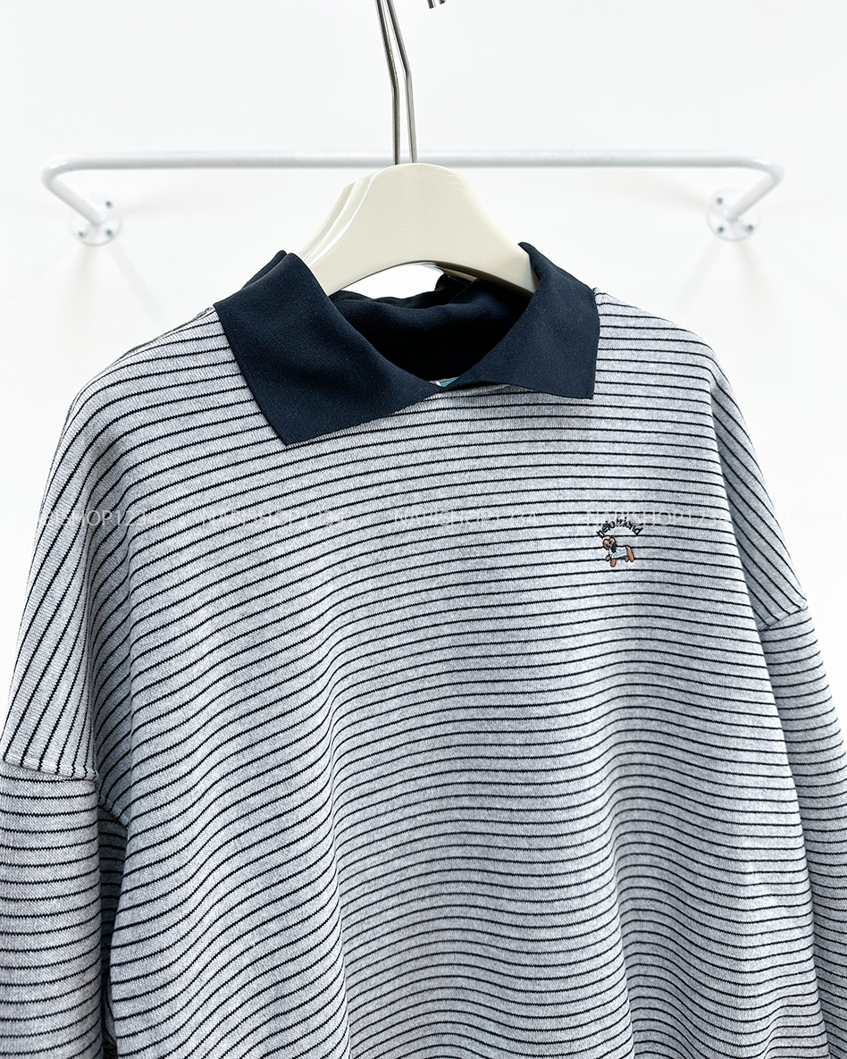 Áo Khoác Số 349-M 3676 Sweater Polo Kẻ Cún