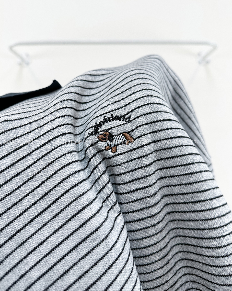 Áo Khoác Số 349-M 3676 Sweater Polo Kẻ Cún