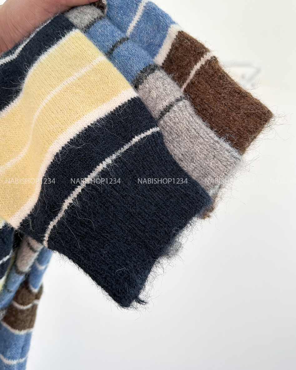 (G30K) Áo Khoác Số 356-D Sweater Polo Len Kẻ