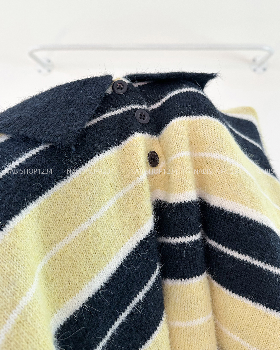 (G30K) Áo Khoác Số 356-D Sweater Polo Len Kẻ