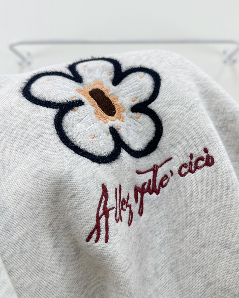 (G30K) Áo Khoác Số 363-D 1808 Sweater Polo Thêu Hoa