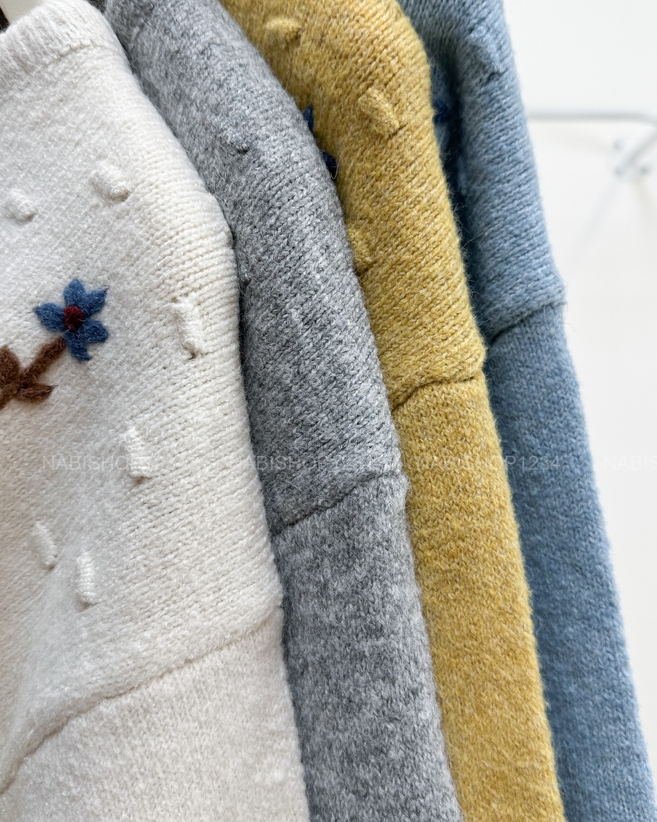 (G30K) Áo Khoác Số 366-D Cardigan Thêu Hoa Cổ Nơ