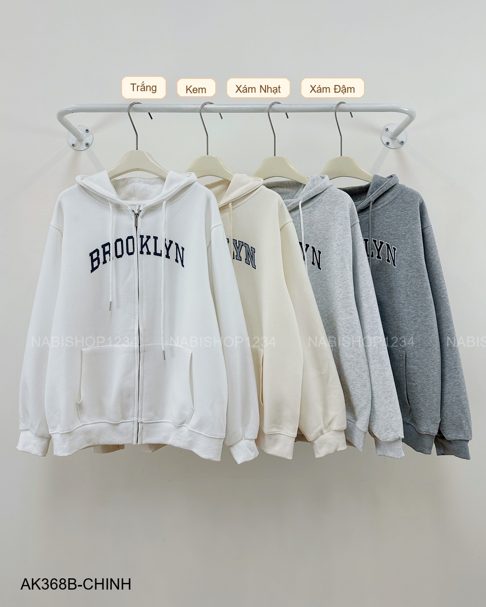 Áo Khoác Số 368-B Hoodie Zip Brooklyn