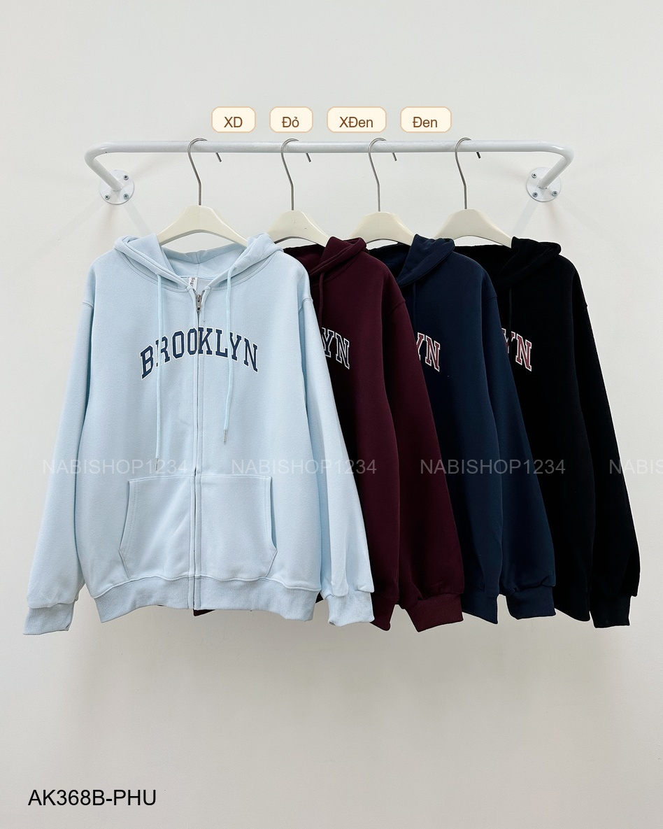 Áo Khoác Số 368-B Hoodie Zip Brooklyn