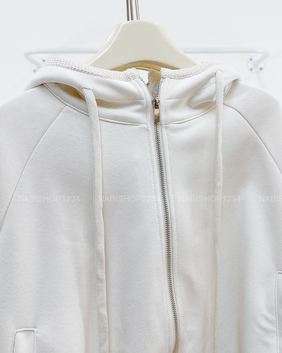 Áo Khoác Số 369-D Zip Lửng Mũ Viền