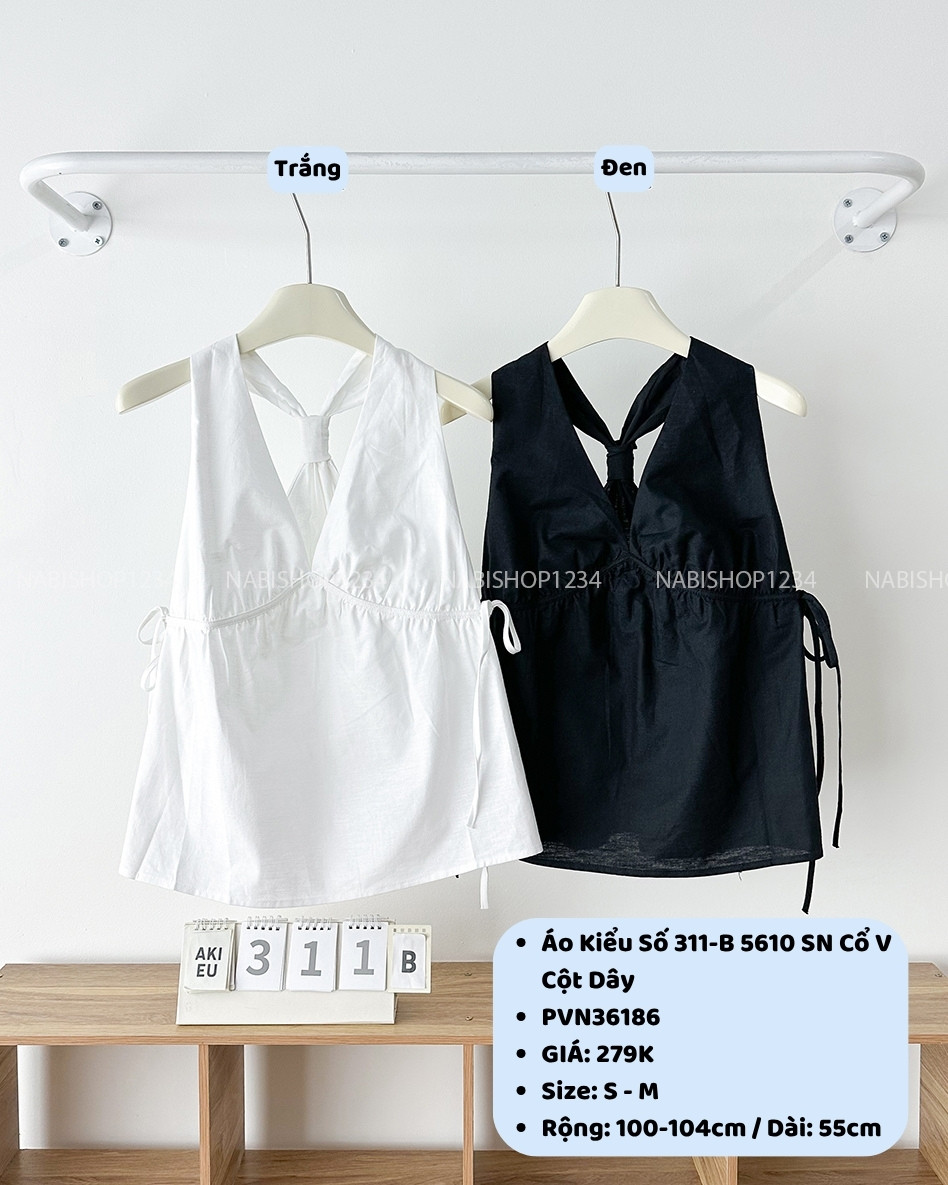 Áo Kiểu Số 311-B 5610 SN Cổ V Cột Dây