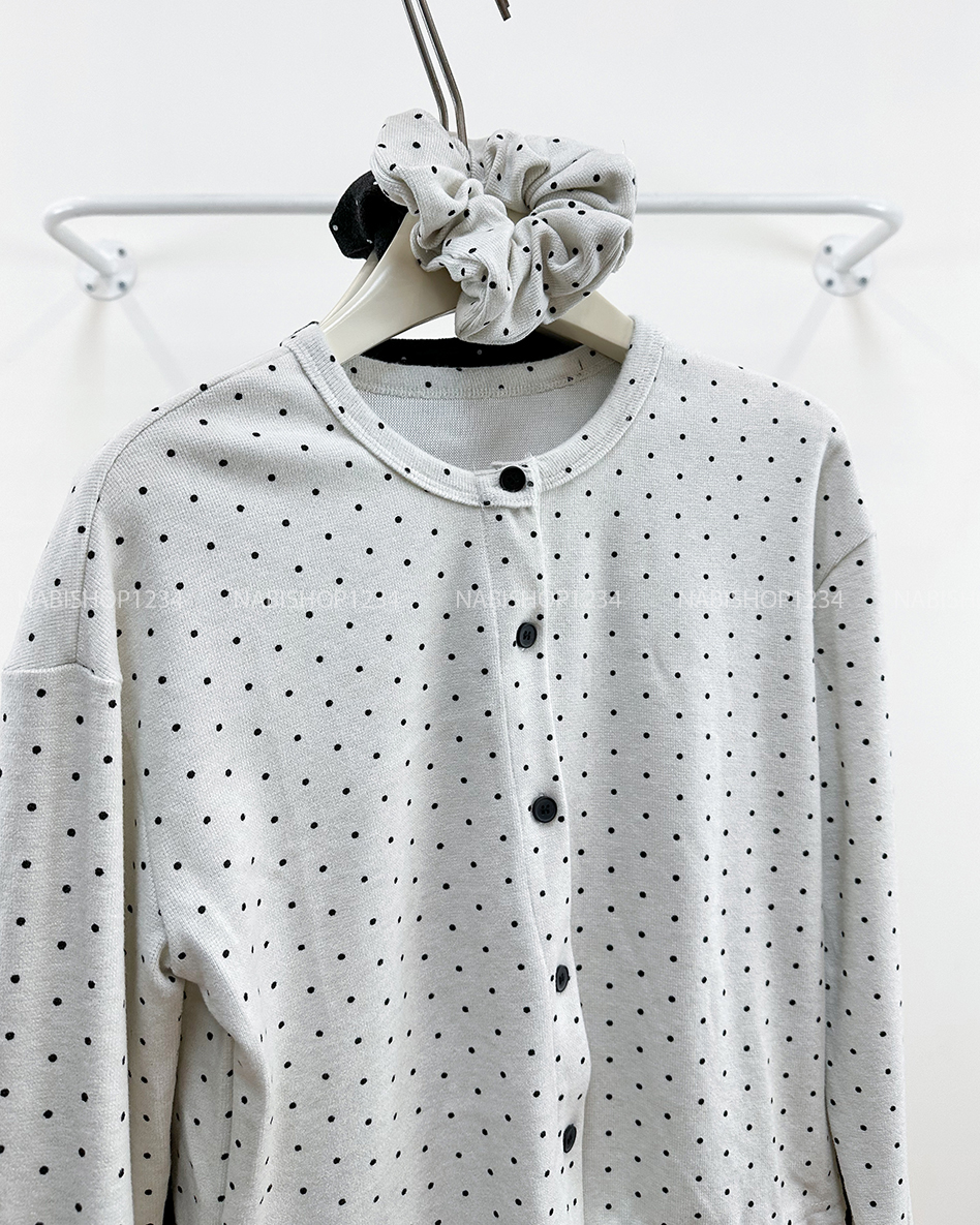 Áo Kiểu Số 320-M 3310 Chấm Bi Lai Bèo+Scrunchies