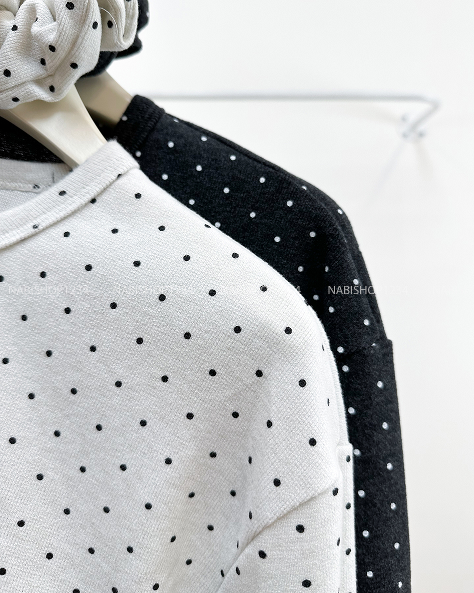 Áo Kiểu Số 320-M 3310 Chấm Bi Lai Bèo+Scrunchies