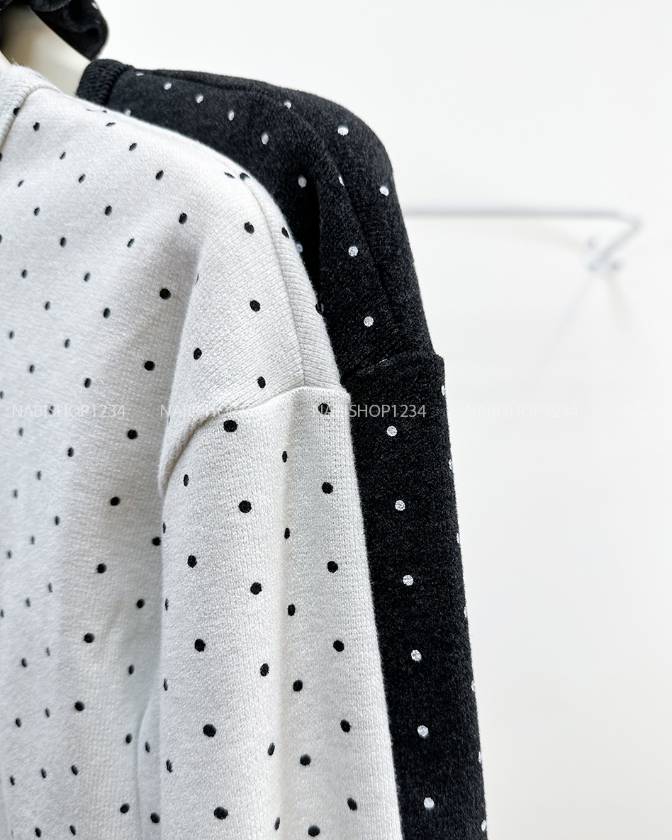 Áo Kiểu Số 320-M 3310 Chấm Bi Lai Bèo+Scrunchies