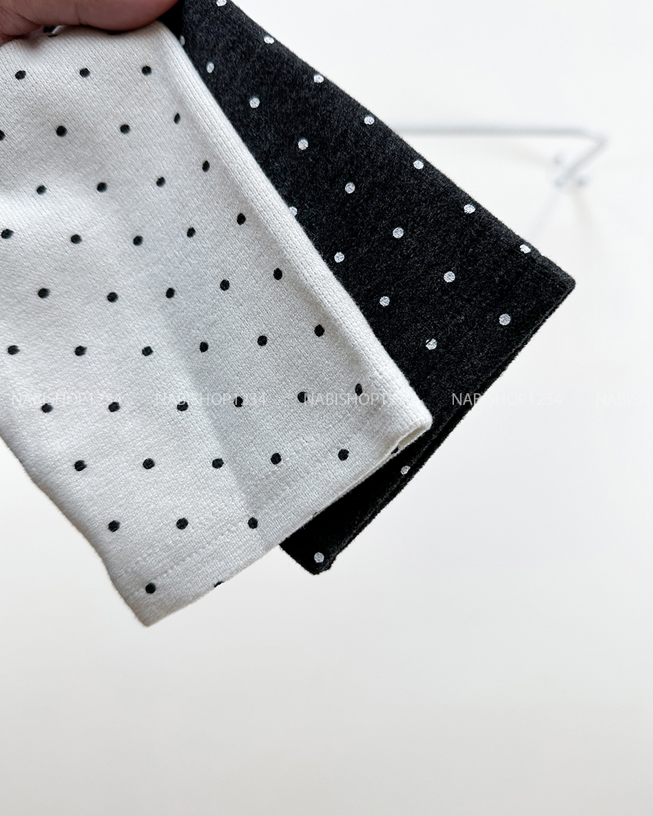 Áo Kiểu Số 320-M 3310 Chấm Bi Lai Bèo+Scrunchies