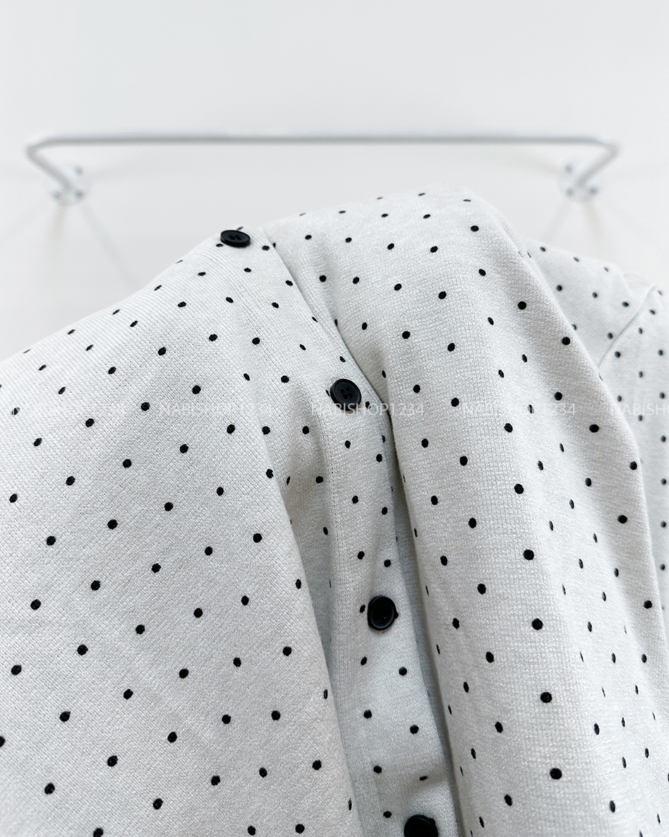 Áo Kiểu Số 320-M 3310 Chấm Bi Lai Bèo+Scrunchies