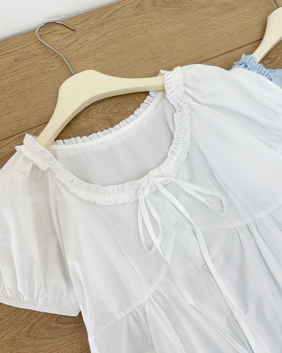 Áo Kiểu Số 329-B 6259 TN Cổ Bèo Dây