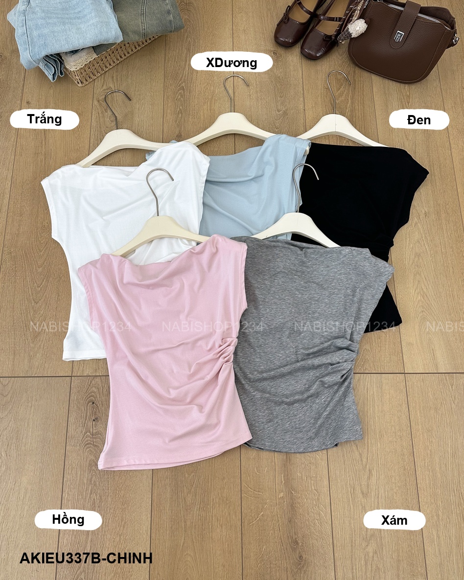 Áo Kiểu Số 337-B 8792 Trễ Vai Nhún Eo