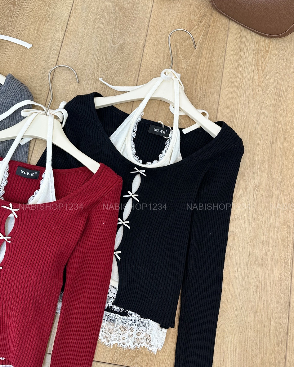 Áo Kiểu Số 338-D 8577 TD Set Liền Nơ