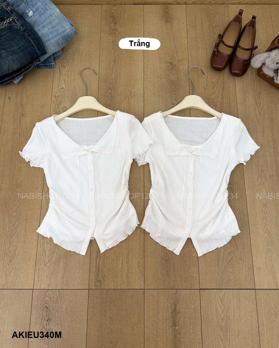 Áo Kiểu Số 340-M TN Cổ Bẻ Nhún Eo