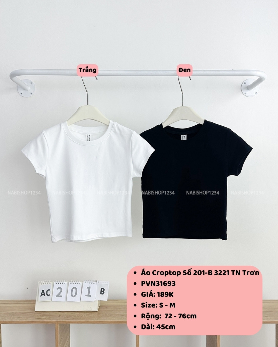 Áo Croptop Số 201-B 3221 TN Trơn