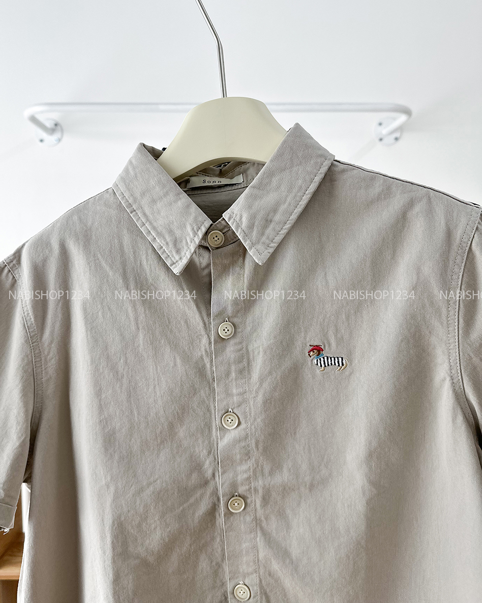 Áo Sơ Mi Số 243-B TN Kaki Lửng Thêu Cún