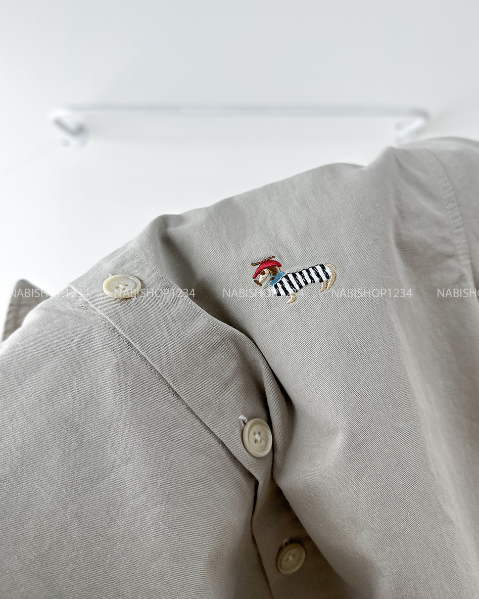 Áo Sơ Mi Số 243-B TN Kaki Lửng Thêu Cún