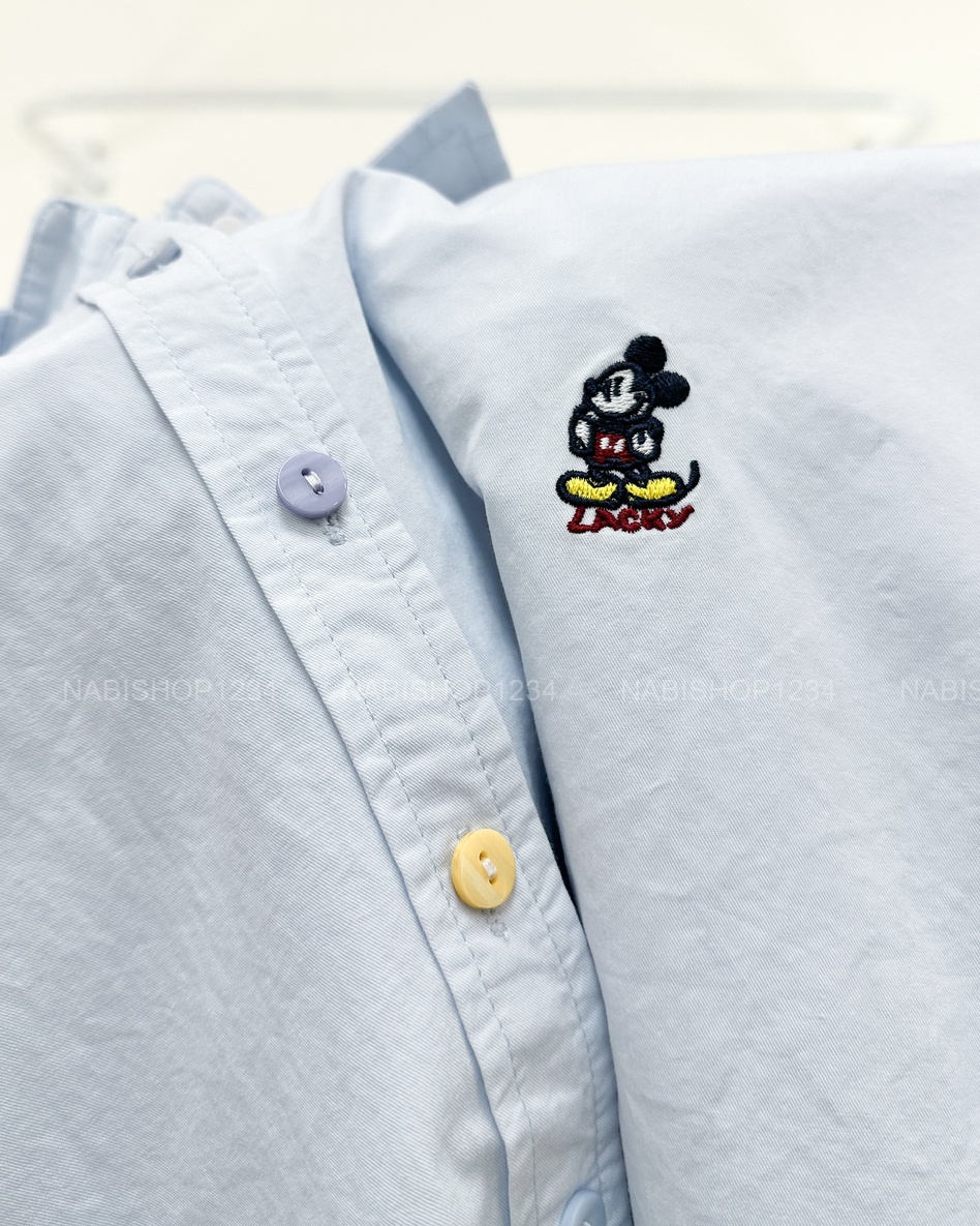 Áo Sơ Mi Số 335-A 8216 TD Nút Màu Mickey