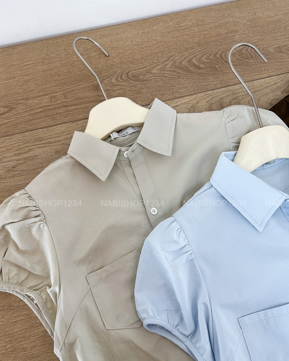 Áo Sơ Mi Số 339-B TN 2 Túi Chít Eo