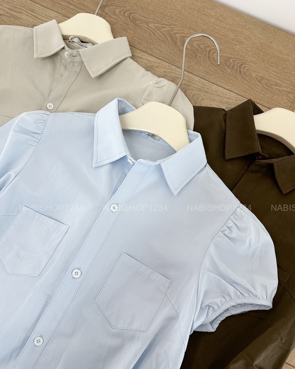 Áo Sơ Mi Số 339-B TN 2 Túi Chít Eo