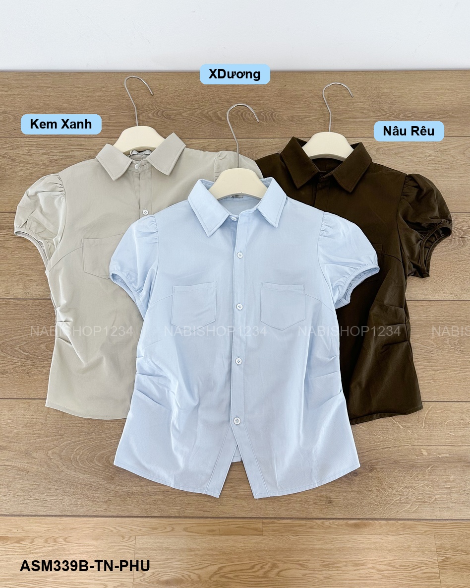 Áo Sơ Mi Số 339-B TN 2 Túi Chít Eo