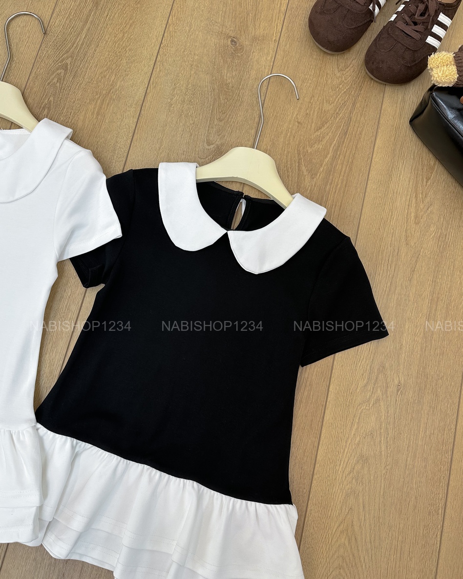 Áo Thun Số 12-D 6988 TN Cổ Sen Lai Tầng