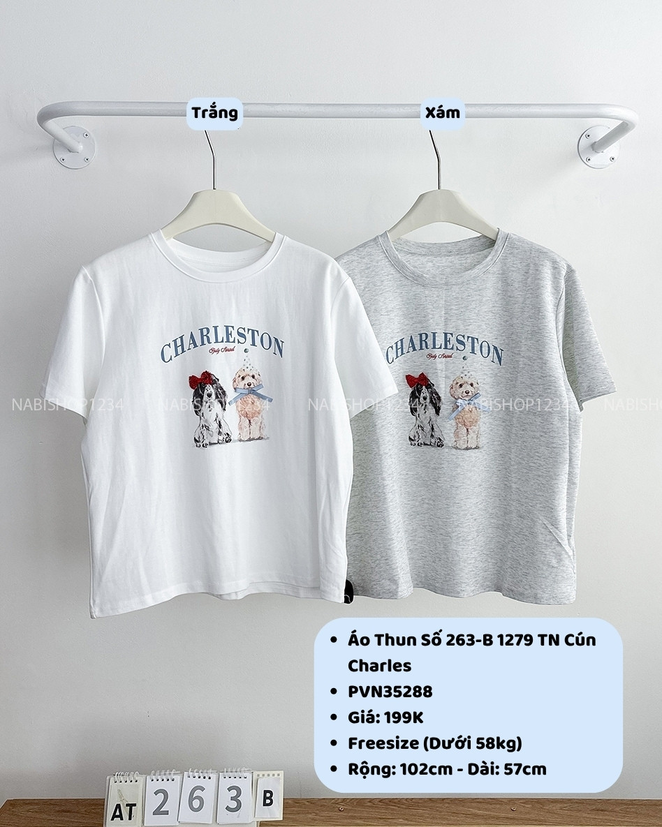 Áo Thun Số 263-B 1279 TN Cún Charles
