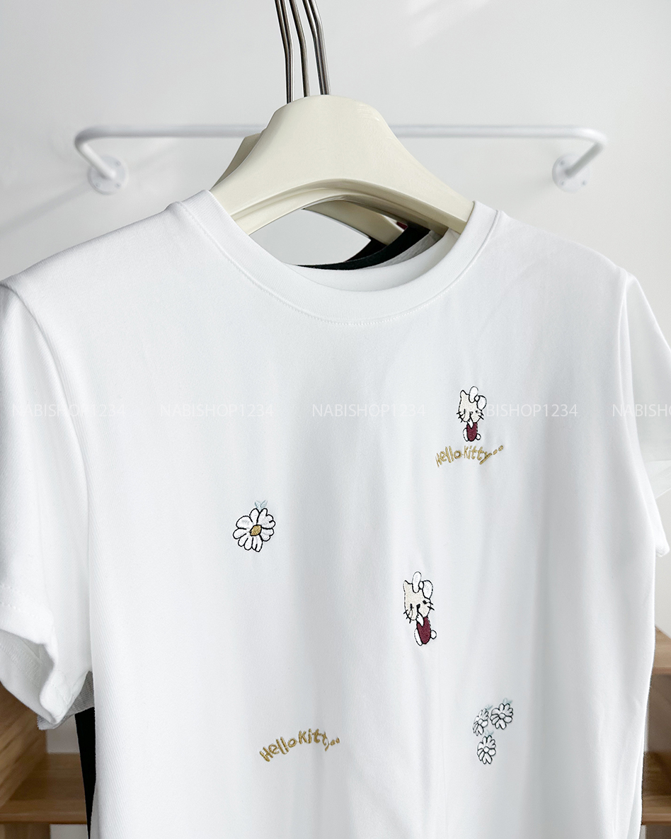 Áo Thun Số 302-D 642 TN Thêu Kitty