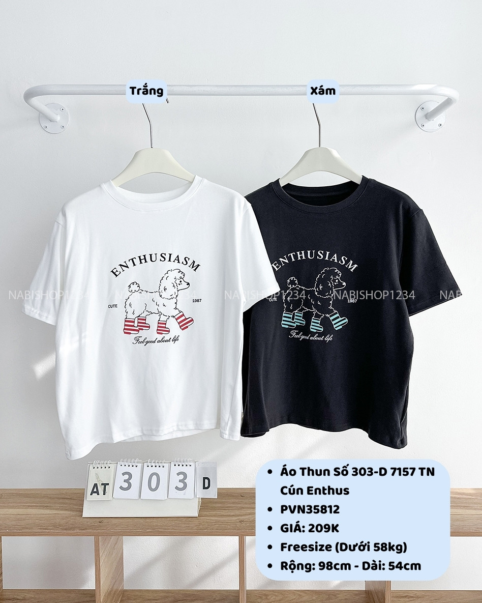 Áo Thun Số 303-D 7157 TN Cún Enthus