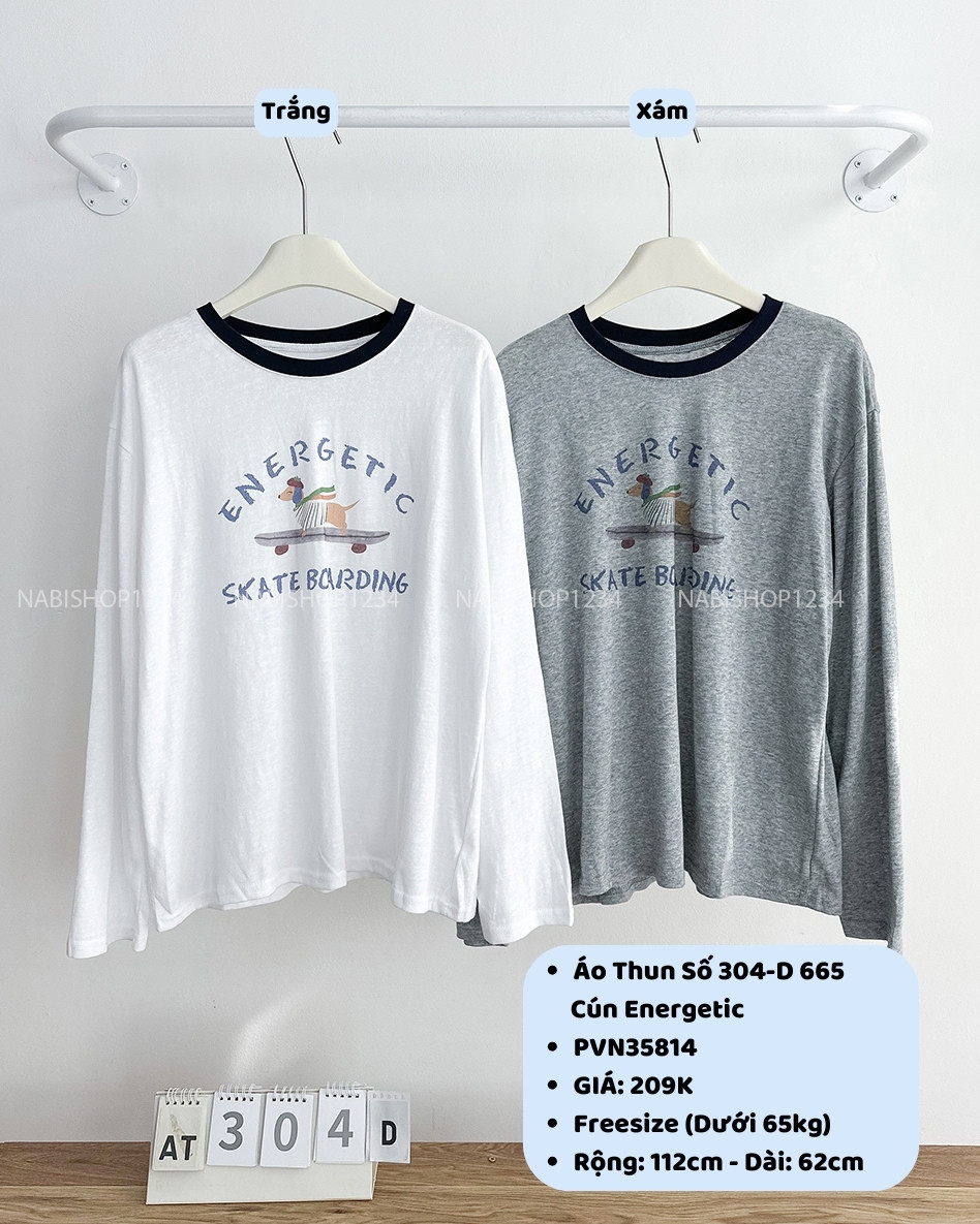 Áo Thun Số 304-D 665 TD Cún Energetic