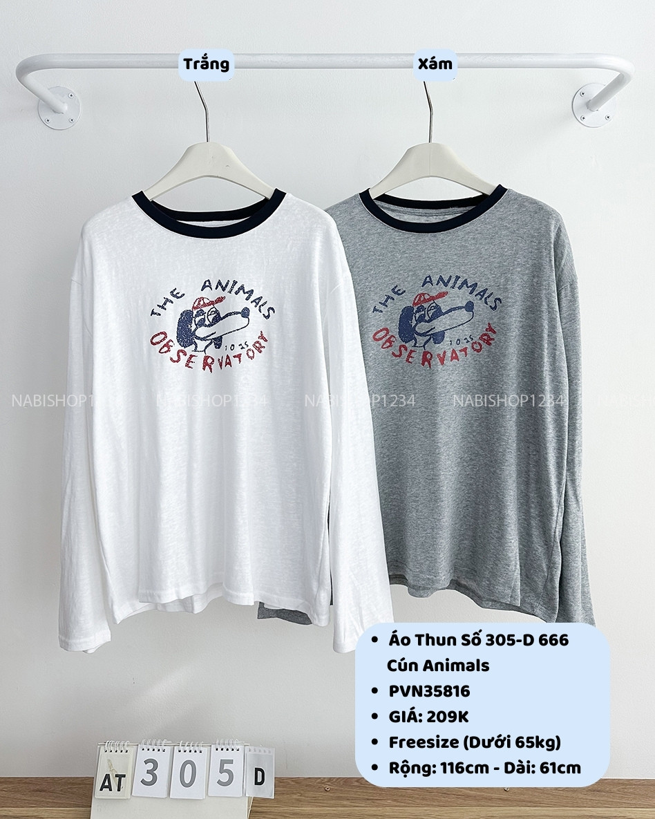 Áo Thun Số 305-D 666 TD Cún Animals