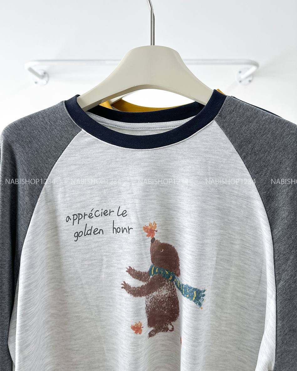 (G30K) Áo Thun Số 309-B Oversize TD Raglan Gấu