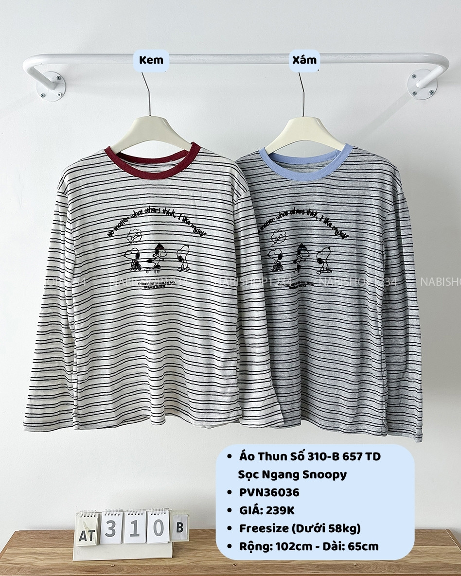 Áo Thun Số 310-B 657 TD Sọc Ngang Snoopy